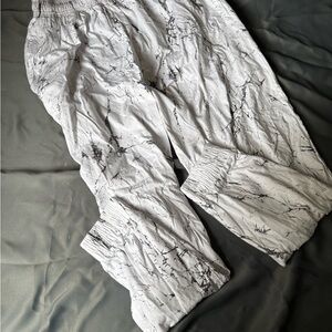 Women's White Marble Track Pants